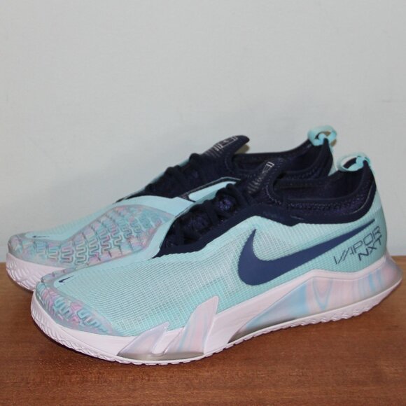 Nike Court React Vapor NXT HC Tennis Shoes Womens 10 Glacier Ice Navy Blue - Picture 2 of 6